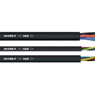 Vde H05rn f ゴムケーブル 3g 1.0 mm2 電気用途の柔らかい裸銅導体の複数の糸