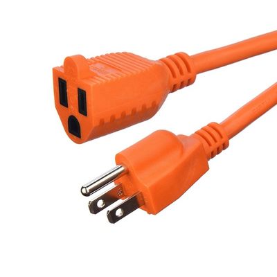エンドタイプ / 15フィート重用電源コード 3本のSJTW AWG SJTW 外壁の鐘灯に Nema-15 オレンジプラグで延長ケーブル