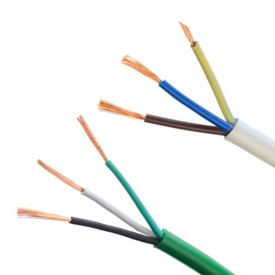 300/500V H05VV F 3G0.75mm2 3コア 横断した赤銅接地線 PVC隔熱電源ケーブル 建設プロジェクト